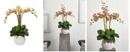 Nearly Natural Phalaenopsis Orchid Silk Arrangement in White Vase